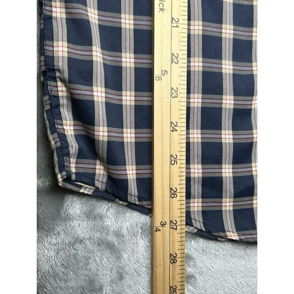 UNTUCKit Shirt Mens Large DORIN Blue Tan Red Plaid Lightweight Button Up  L - Picture 15 of 15
